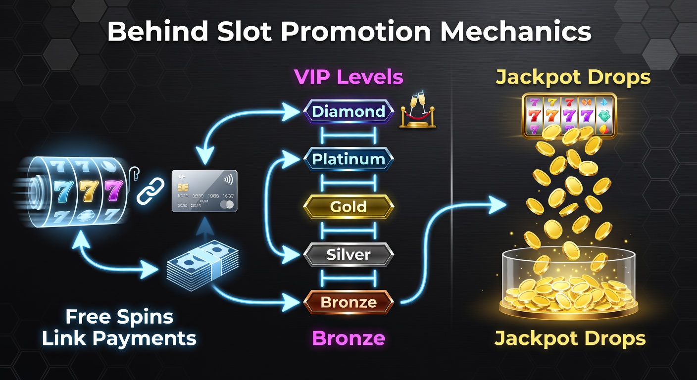 Close-up of VIP loyalty ladder with escalating rewards, jackpot drop notifications, and free spins activation screen from a slot game interface