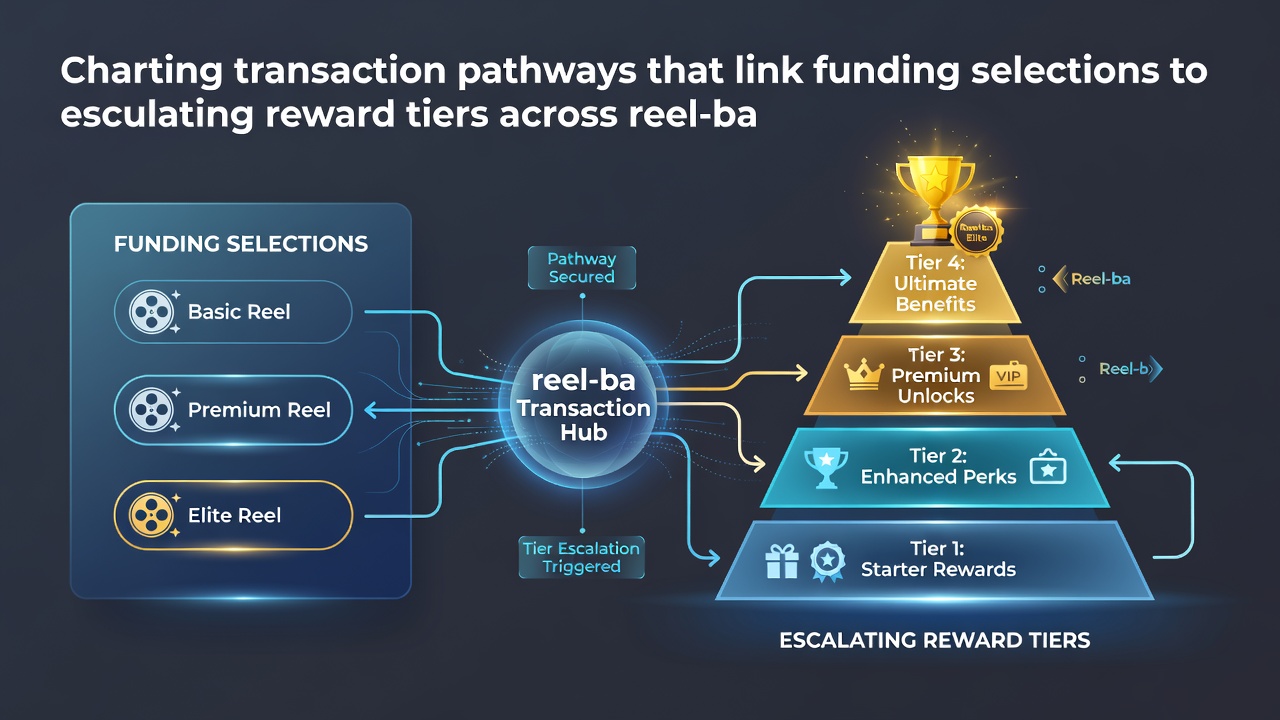 Flowchart-style graphic illustrating funding selections feeding into escalating reward tiers for slots and live dealer mobile play