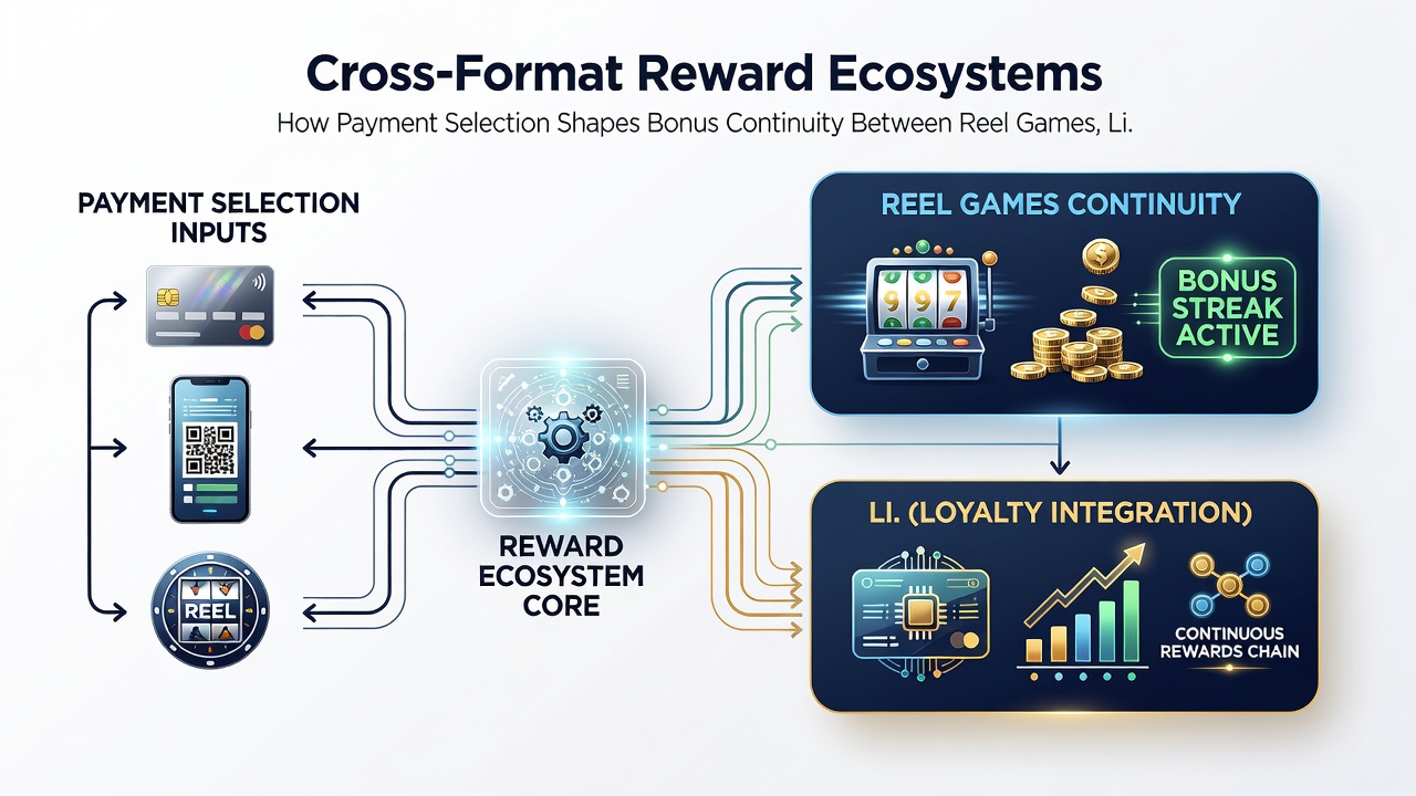 Illustration of tier progression paths influenced by different payment methods linking slots, tables, and loyalty rewards