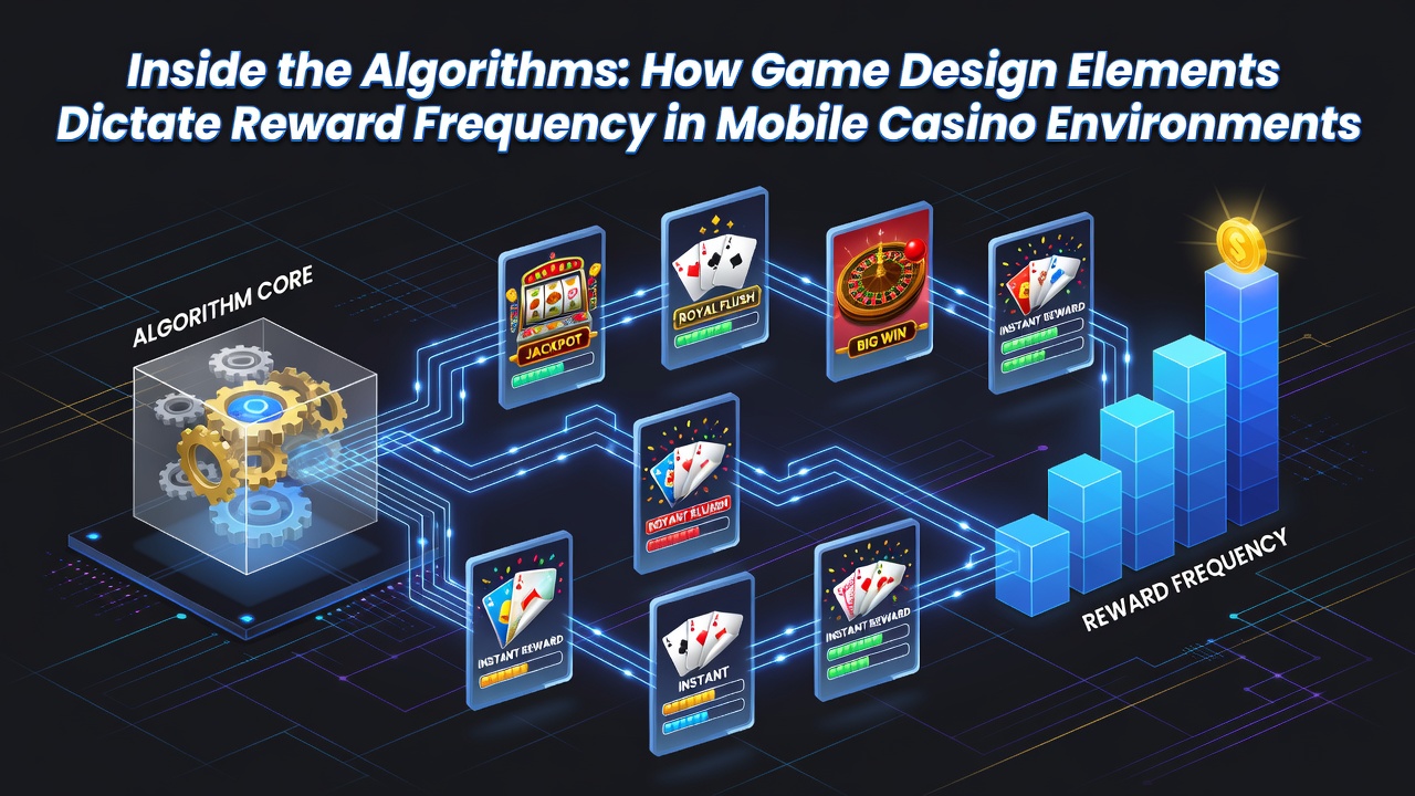 Mobile casino slot interface displaying algorithmic reward triggers and reel mechanics