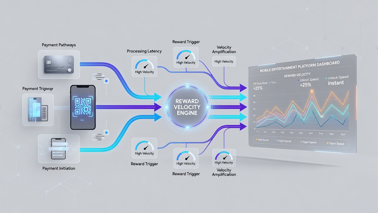 Analytics dashboard displaying reward processing times by payment method on a mobile platform