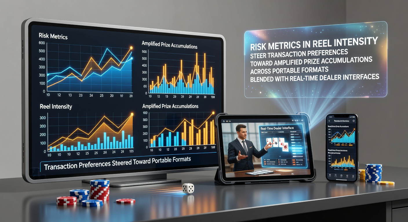Mobile casino interface displaying slot reels alongside live dealer table with risk metric overlays and transaction options