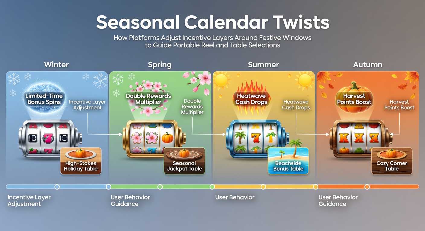 Mobile casino interface showing seasonal bonus promotions for slots and table games during festive periods