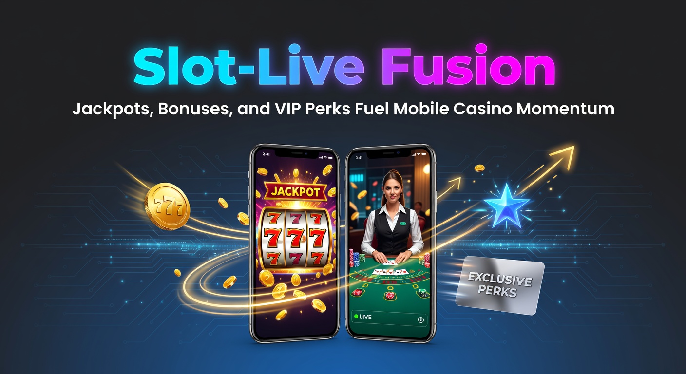 Dynamic mobile screen displaying a slot-live fusion game with spinning reels, live dealer interaction, and a progressive jackpot counter climbing in real-time