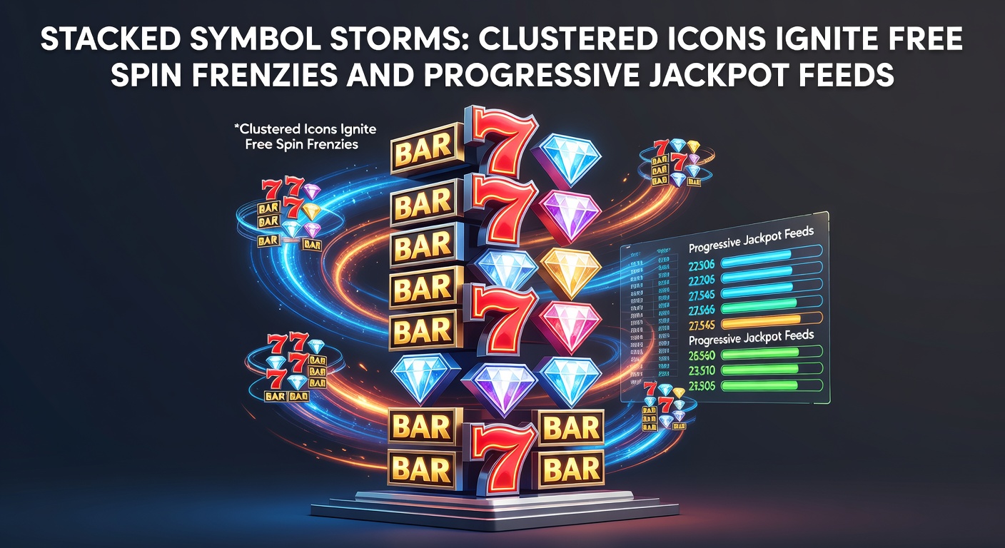 Vibrant slot reels overflowing with stacked premium symbols clustering across multiple rows and paylines, sparking a cascade of free spin activations and jackpot meter climbs