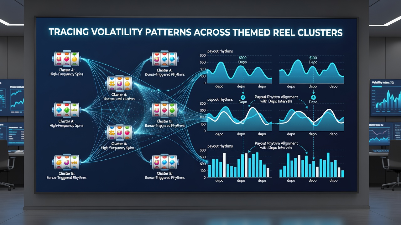 Analytical dashboard showing deposit timing correlations with reel cluster volatility patterns